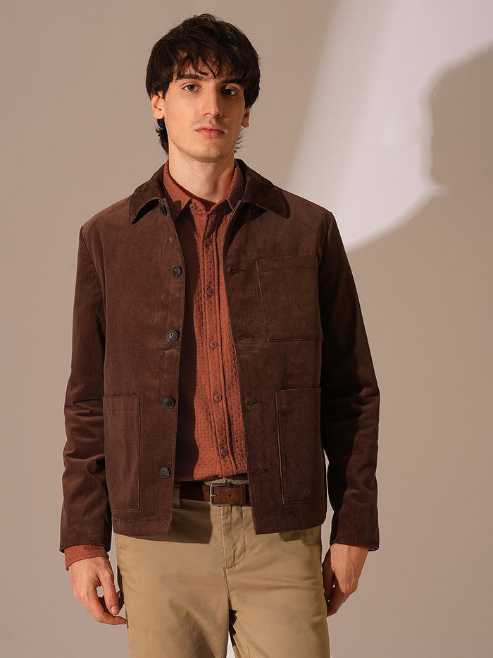 Rust Textured Cotton Shirt