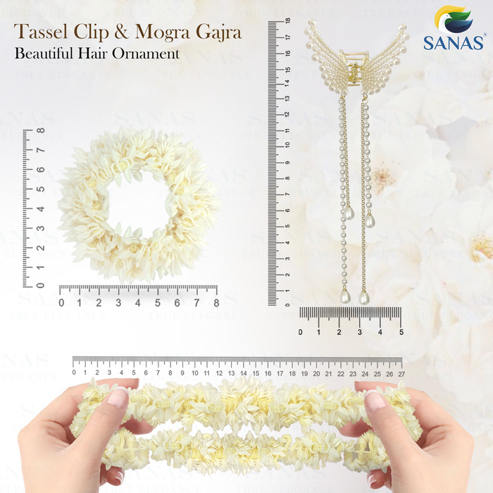 Bridal Hair Accessories For Women Pearl Tassel Gajra