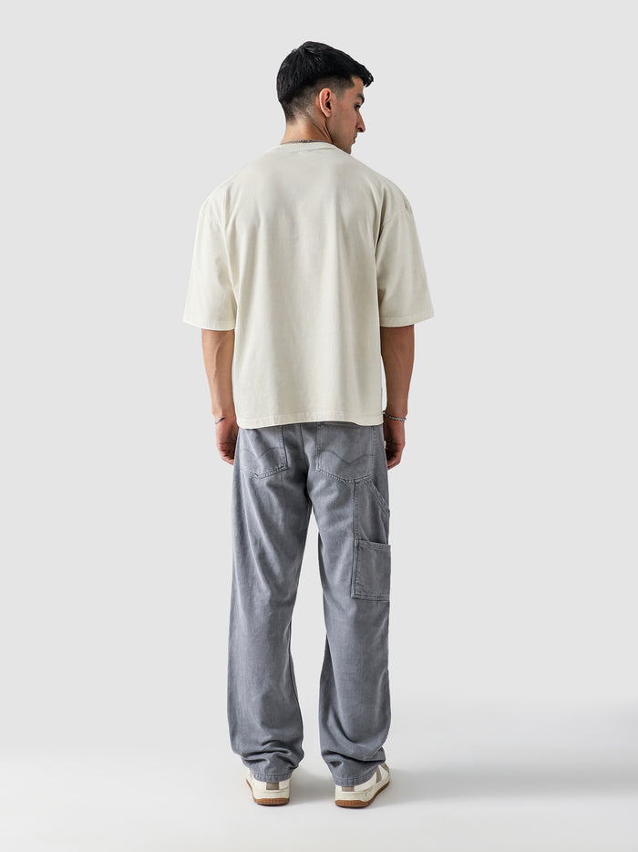Off-White Sanctuary Tee Flat Lay 240 GSM Cotton – GROOVY Pakistan