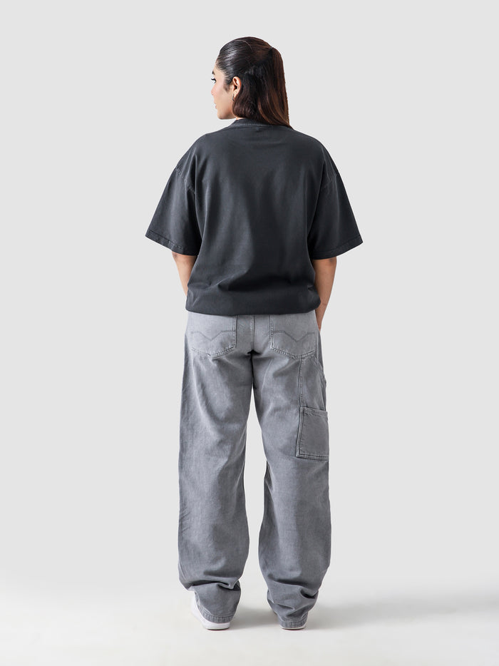 Shadow Grey Washed Blank Tee Flat Lay 240 GSM Cotton – GROOVY Pakistan