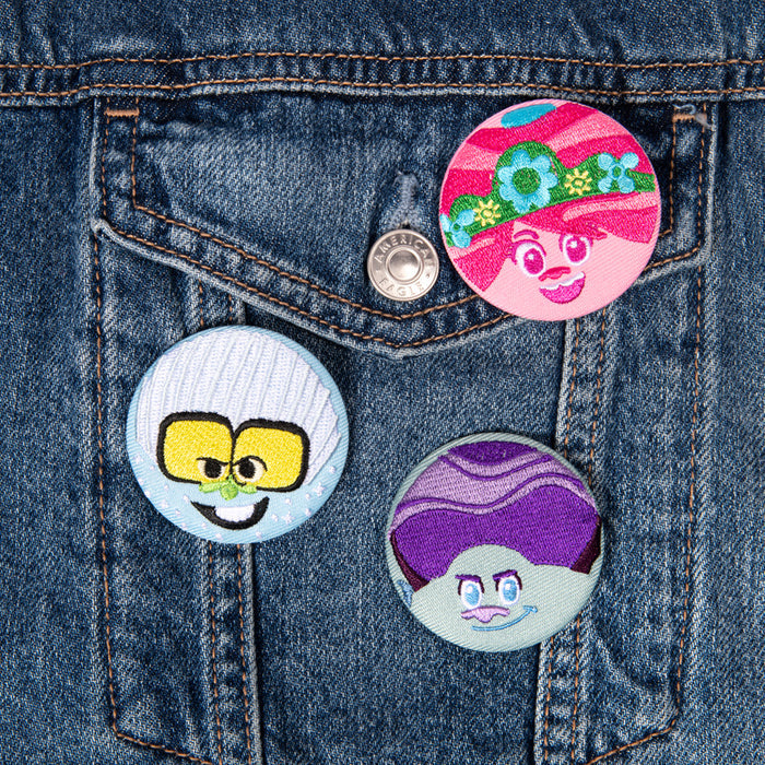 Trolls Embroidered 3-Piece Button Set