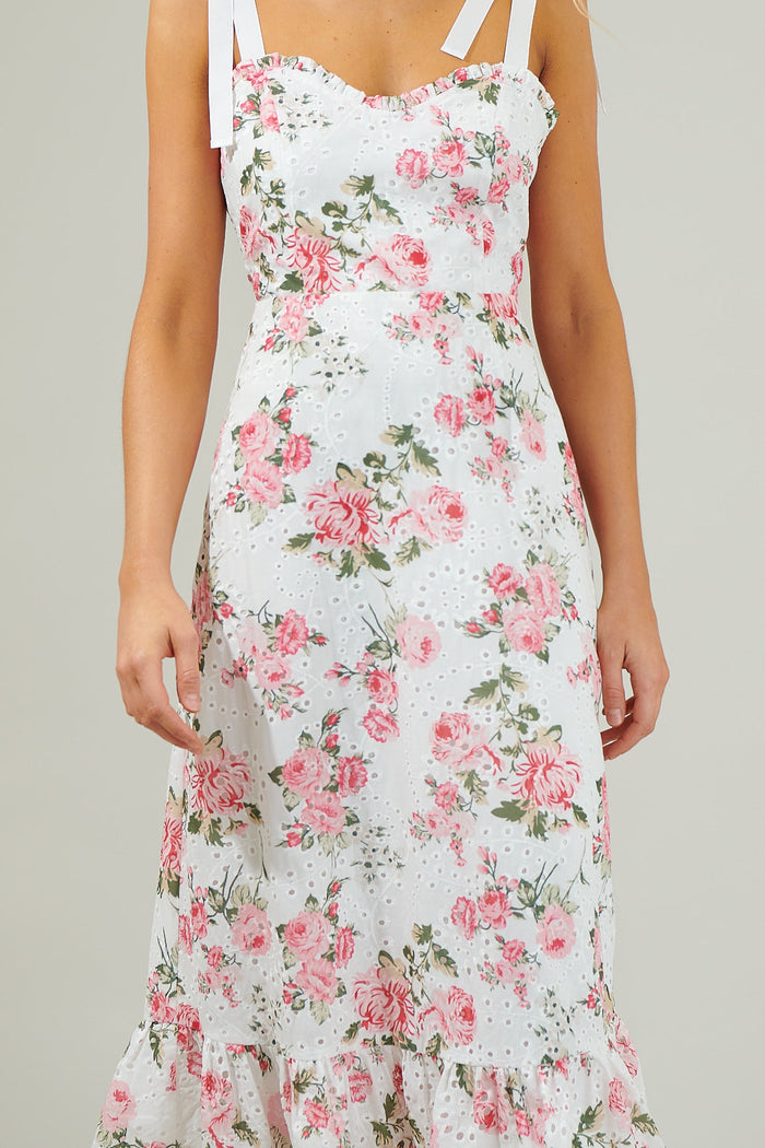 Villa Garden Eyelet Midi Dress