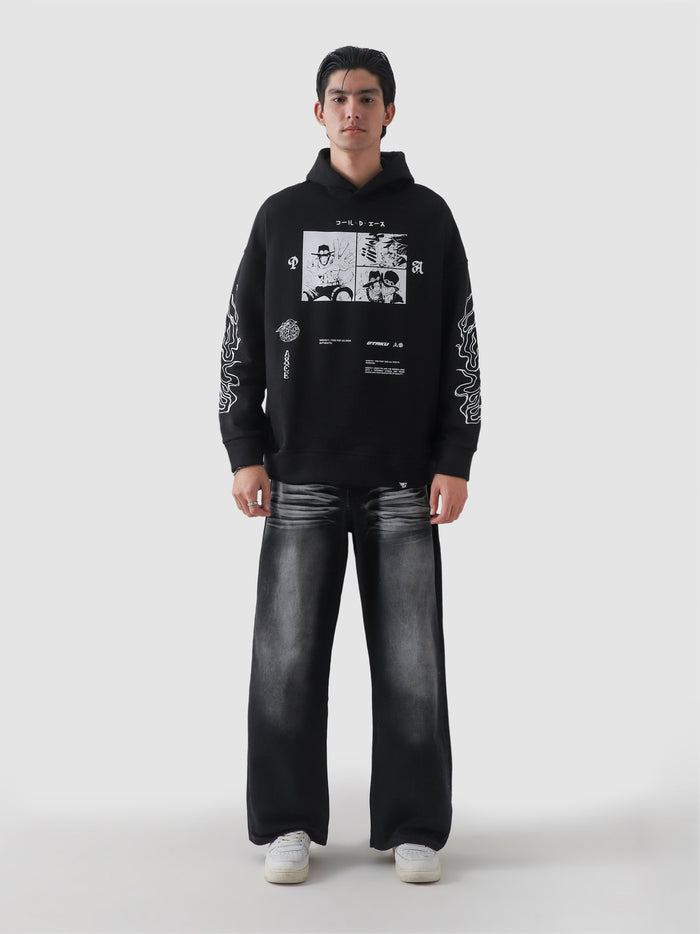 White Beard One Piece anime hoodie male model full body front view Pakistan – GROOVY