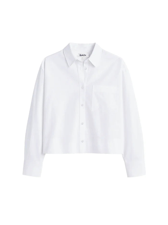 White Cotton Poplin Cropped Shirt