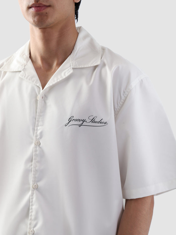 White Cuban shirt male model outdoor lifestyle Pakistan – GROOVY