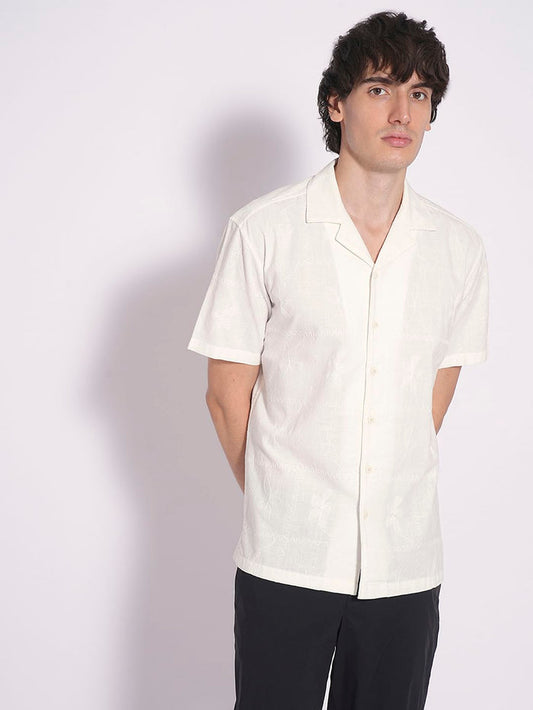 White Embroidered Cotton Shirt