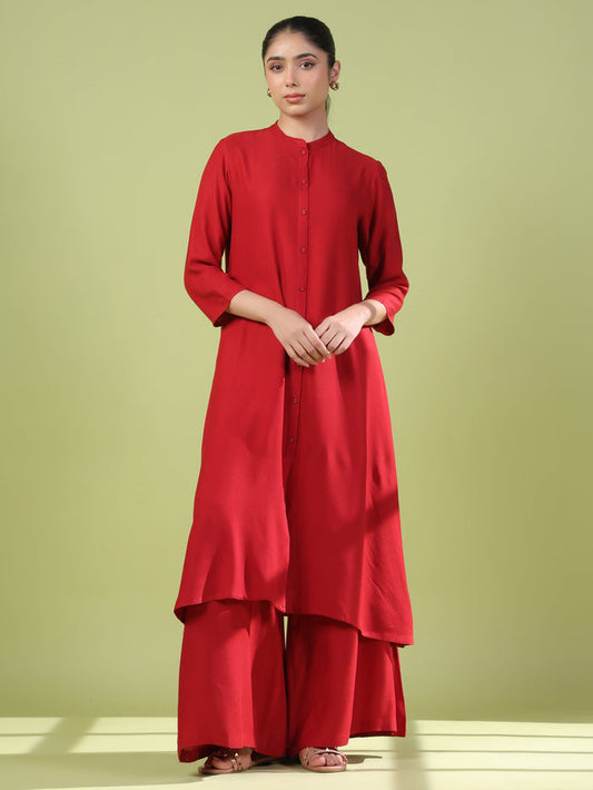 Women's Red Kurta Set