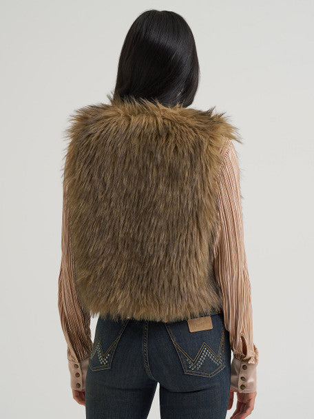 Wrangler Lainey Wilson Fur Vest Brown