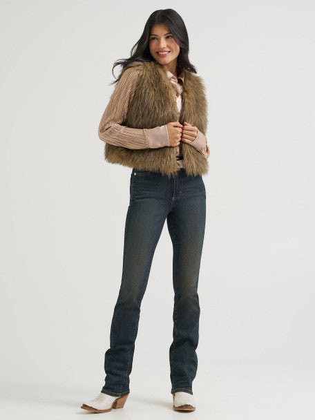Wrangler Lainey Wilson Fur Vest Brown