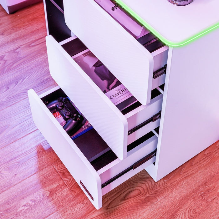 X Rocker Carbon Tek 3 Drawer Chest - White