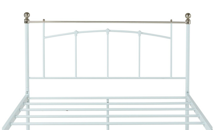 Yani Small Double Metal Bed Frame - White | Classic  Underbed Storge
