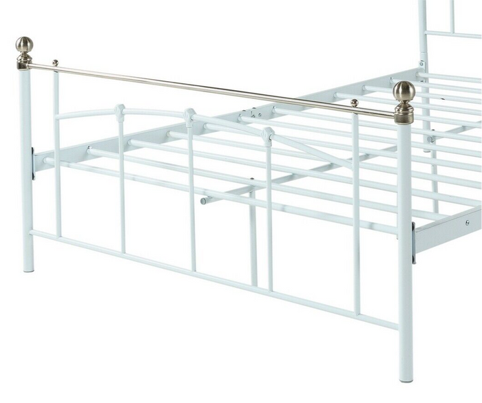 Yani Small Double Metal Bed Frame - White | Classic  Underbed Storge