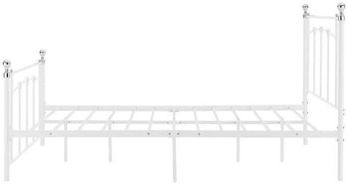 Yani Small Double Metal Bed Frame - White | Classic  Underbed Storge