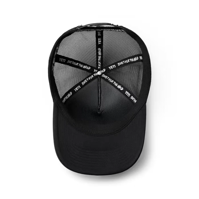 Inside of the black Yeti Coolers Mid Pro Foam Trucker Hat