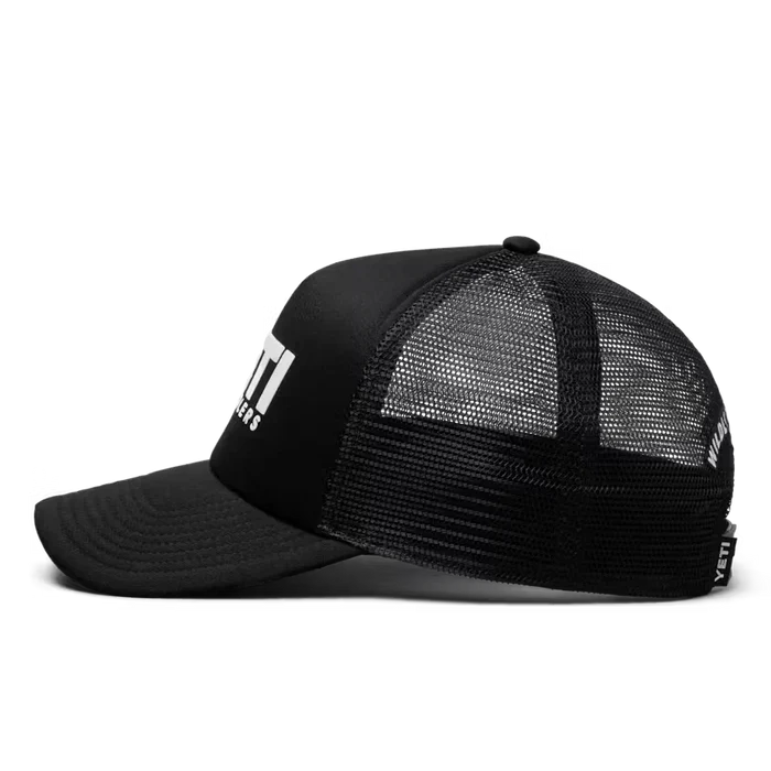 Yeti Coolers Mid Pro Foam Trucker Hat in black, side profile view