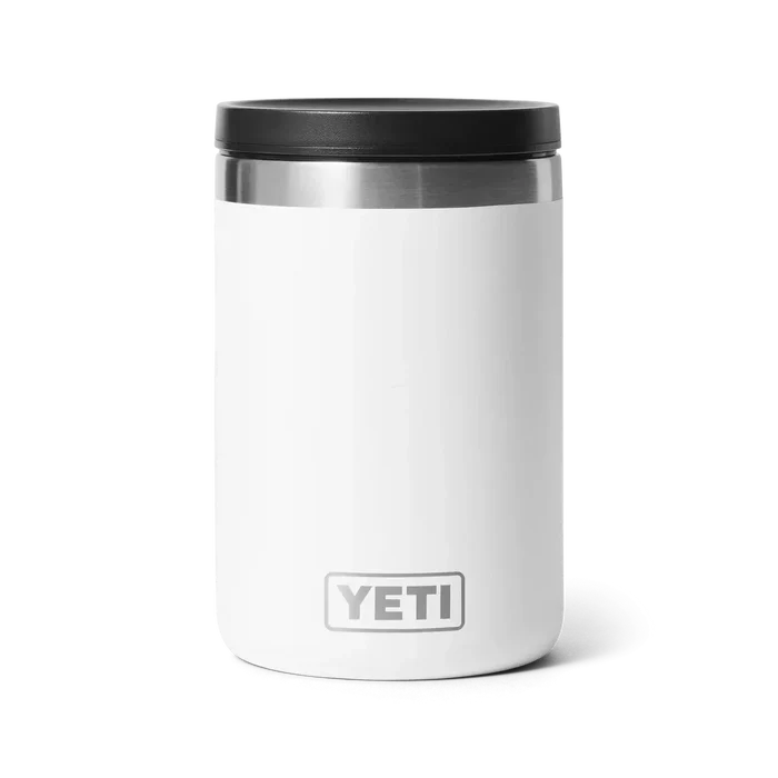 YETI white insulated tumbler with black lid