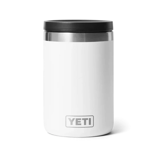 YETI white insulated tumbler with black lid