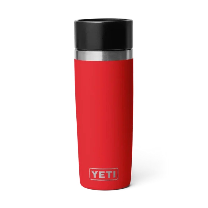 YETI Rambler 16oz red travel bottle with black lid for drinks and outdoor use