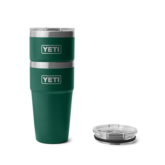 Yeti Rambler 30oz tumbler in forest green with clear lid, ideal for watersports adventures