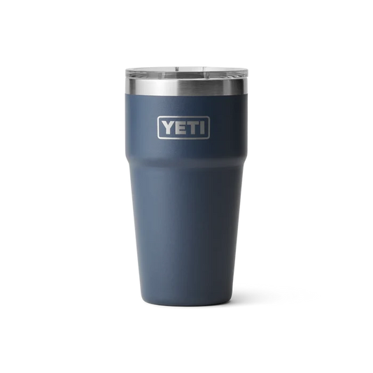 Yeti navy blue insulated tumbler with clear lid, ideal for watersports and outdoor adventures