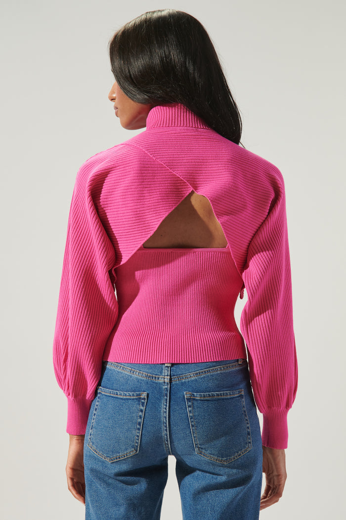 Yoli Joint Turtleneck Shrug Cami Sweater