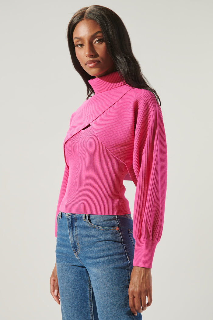 Yoli Joint Turtleneck Shrug Cami Sweater