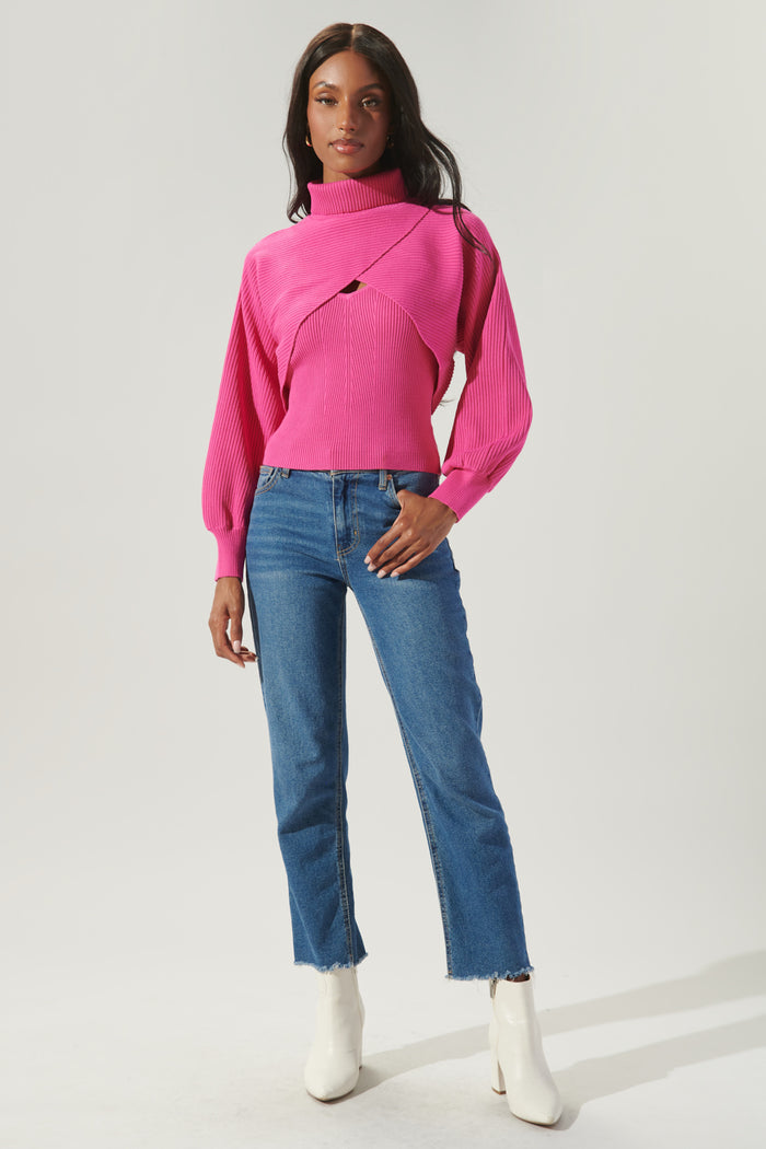 Yoli Joint Turtleneck Shrug Cami Sweater