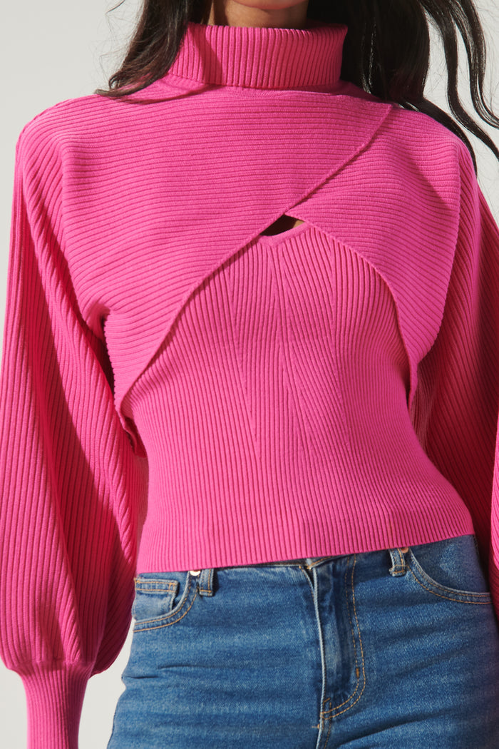 Yoli Joint Turtleneck Shrug Cami Sweater