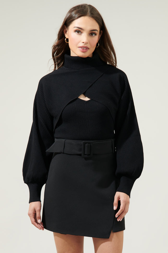 Yoli Joint Turtleneck Shrug Cami Sweater