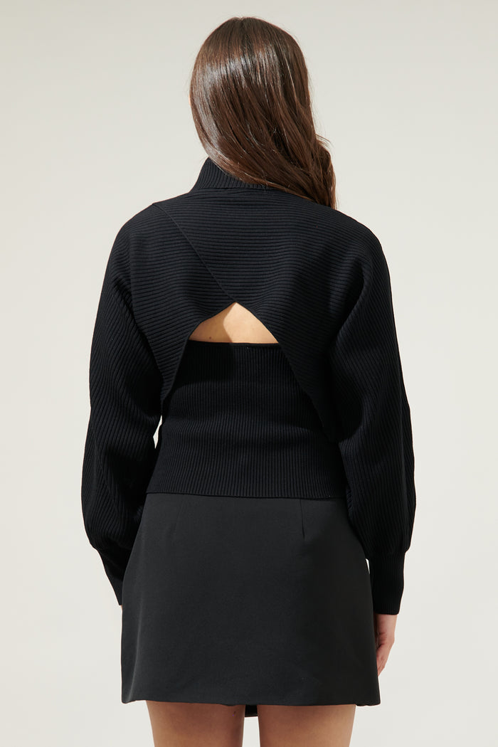 Yoli Joint Turtleneck Shrug Cami Sweater